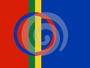 Glossy glass Flag of Sami people